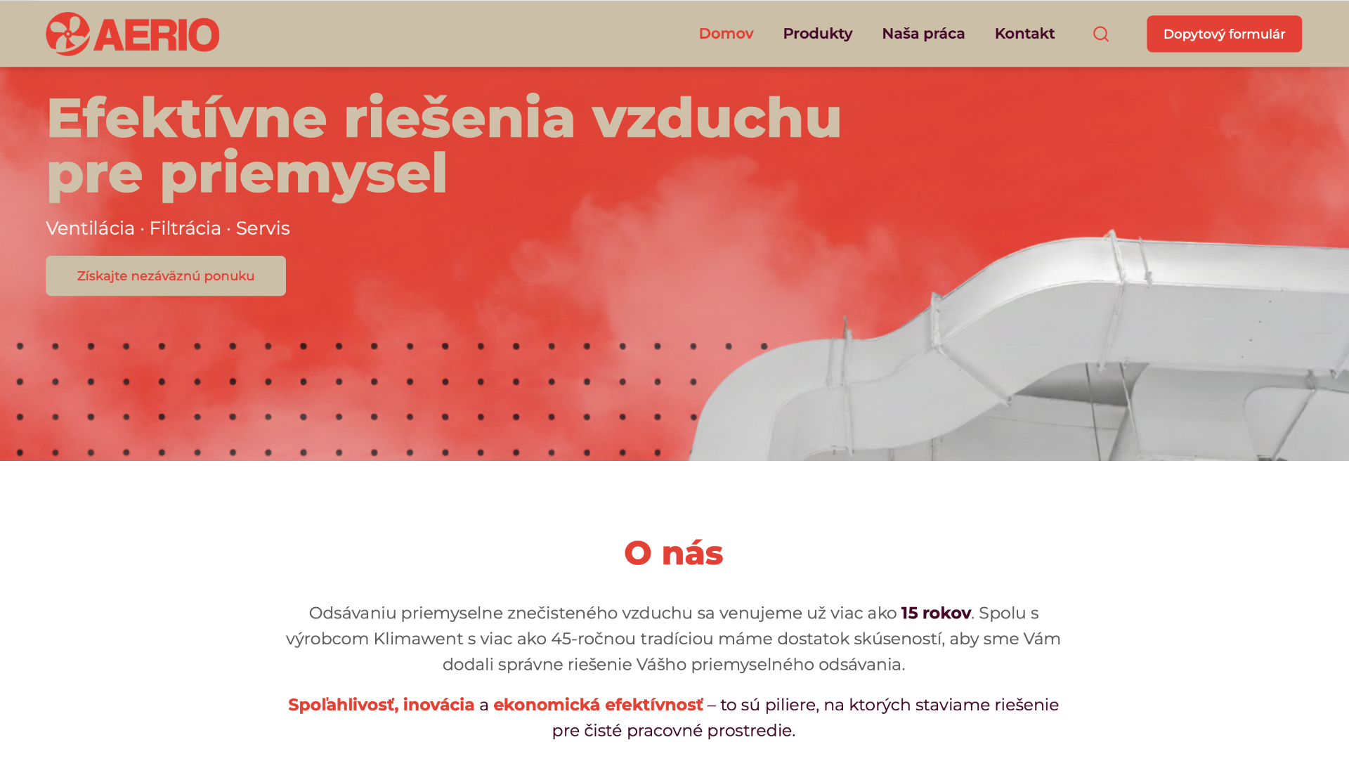 AERIO webstránka